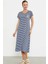 Sementa 77489 Nakış Detaylı Marine Penye Elbise 2