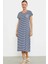 Sementa 77489 Nakış Detaylı Marine Penye Elbise 3