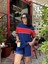 Kadın Kısa Kol Bisiklet Yaka Biye Detaylı Tshirt Şort Modal Kumaş Takım 4
