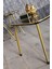 Orta Sehpa Beyaz Elips Gold Metal Ayak Gold 3
