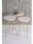 Zigon Sehpa ve Orta Sehpa Kr Set Gold Beyaz Tel 2