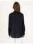Kadın Lacivert Comfort Fit Saten Uzun Kollu Gömlek 50313588-VR033 5