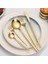 Şık ve dayanıklı 30 Parça 6 Kişilik Titanyum Gold Çatal, Kaşık ve Bıçak Takımı 3