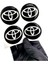 Yeni Nesil Tasarım Damla Sticker Siyah Toyota Jant Göbeği 5.5cm Uyumlu 2