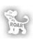 Roar Köpek Sticker 17X17 cm Beyaz 1