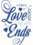 Love Never Ends Sticker 17X17 cm Mavi 1