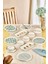 14 Parça Seramik Kahvaltı Takımı, 6 Kişilik, Yeşil Beyaz, Sunum Tabağı, Stackable 1