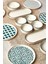 14 Parça Seramik Kahvaltı Takımı, 6 Kişilik, Yeşil Beyaz, Sunum Tabağı, Stackable 3