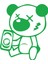 Sarhoş Panda Sticker 17X17 cm Yeşil 1
