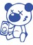 Sarhoş Panda Sticker 17X17 cm Mavi 1