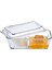 2 bölmeli cam saklama kabı, turuncu, 480cc, şeffaf, dayanıklı, sağlıklı, kapaklı 2