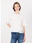 Bisiklet Yaka Kırık Beyaz Kadın T-Shirt 3F1QL107M 1