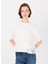 Bisiklet Yaka Kırık Beyaz Kadın T-Shirt 3F1QL107M 3
