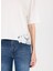 Bisiklet Yaka Kırık Beyaz Kadın T-Shirt 3F1QL107M 4