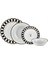 Şık siyah 24 parça 6 kişilik yemek seti, bone china malzeme, modern tasarım 6