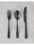 Şık 18 Parça Paslanmaz Çelik Çatal Kaşık Bıçak Takımı, 6 Kişilik Siyah Renk 2