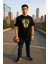 Erkek Oversize Nets Baskılı Pamuklu T-Shirt 4