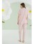 Pembe Berry Önden Düğmeli Pijama Takımı 4