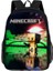 Anime M-My W-Worlds Backpack 3D Okul Çanta Setleri Genç Erkek Kızlar M-Mines Karikatür Çocuk Okul Çantaları Çocuk Mochilas Renk: Yeşil (Yurt Dışından) 1
