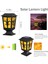 2 Paket Güneş Enerjili Direk Işığı, Titreyen Alev Direk Başlığı LED Lamba, Açık Güverte Çit 4x4 5x5 6x6 Direk Üstü Bahçe Veranda Avlu (Yurt Dışından) 4