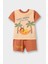 Erkek Bebek Pijama Takımı Aslan Baskılı Kısa Kollu Penye Pijama Üstü Esnek Belli Şort Pijama Altı E1190A525HS 1
