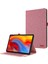 Lenovo Tab M11 Plus Deri Kılıf Kart Tutucu Kumaş Doku Tablet Standı Kapağı-Pembe (Yurt Dışından) 1