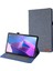 Lenovo Tab P11 Pro Gen 2 Kumaş Doku Pu Deri Tablet Kılıfı Katlanabilir Stand Kart Tutucu Koruyucu Kapak-Mavi (Yurt Dışından) 1