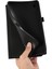 Samsung Galaxy Tab A9 Tablet Kılıfı Kumaş Doku Folio Stand Deri Kapak Kart Yuvası Ile-Siyah (Yurt Dışından) 2