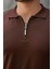 Erkek Fermuarlı Polo Yaka Slim Fit Triko T-Shirt 2