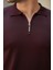 Erkek Fermuarlı Polo Yaka Slim Fit Triko T-Shirt 2