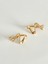 Dalga Formlu Modern Gold Küpe 3