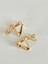 Dalga Formlu Modern Gold Küpe 4