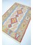 Uşak Yünden El Dokuma Yeşil, Mavi ve Kırmızı Renk Kilim 90X120 cm (1,08 M²) 3