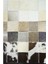Siyah ve Beyaz Renk Ombre Geçişli Renk Yuvarlak Deri Patchwork Halı 160X160 cm (2,56 M²) 4