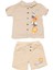 Erkek Bebek Bej Hayvanlı Desenli Müslin Gömlekli 2'li Takım 1