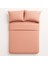 Tek Kişilik %100 Pamuk Nevresim Takımı 160 x 220 cm , Lastikli Çarşaflı Set, Pudra 4