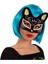Etkinlik Gösteri Kedi Kostümü İçin Siyah Süet Sarı Pembe Simli Maske 1