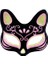 Etkinlik Gösteri Kedi Kostümü İçin Siyah Süet Sarı Pembe Simli Maske 2