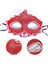 Gösteri Parti Kostümü İçin 11 x 17 cm Kırmızı Göz Kristal Taş Dantelli Maske 1