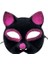 Etkinlik Gösteri Kedi Kostüm Maskesi İçin Siyah Fuşya Simli Süet Maske 2