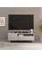 Adore Retro Wide Kapaklı Çekmeceli Tv Sehpası - Diamond Beyaz 1