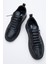 Erkek Rahat Taban Lastik Bağcıklı Sneaker Gerçek Deri Mc 19039 Siyah 5