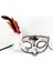 Gösteri Kostümü İçin 20 x 22 cm Silver Yan Tüylü Güllü Taşlı Pullu Maske 1