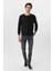 Siyah Slim Fit Armürlü Bisiklet Yaka Triko Kazak 3