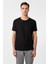 Siyah Slim Fit Armürlü Bisiklet Yaka Tişört 1