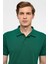 Koyu Yeşil Slim Fit Armürlü Polo Yaka Tişört 3