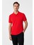 Kırmızı Slim Fit Armürlü Polo Yaka Tişört 1