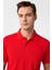 Kırmızı Slim Fit Armürlü Polo Yaka Tişört 2