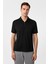 Siyah Slim Fitilli Polo Yaka Tişört 1