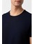 Lacivert Slim Fit Armürlü Bisiklet Yaka Tişört 2